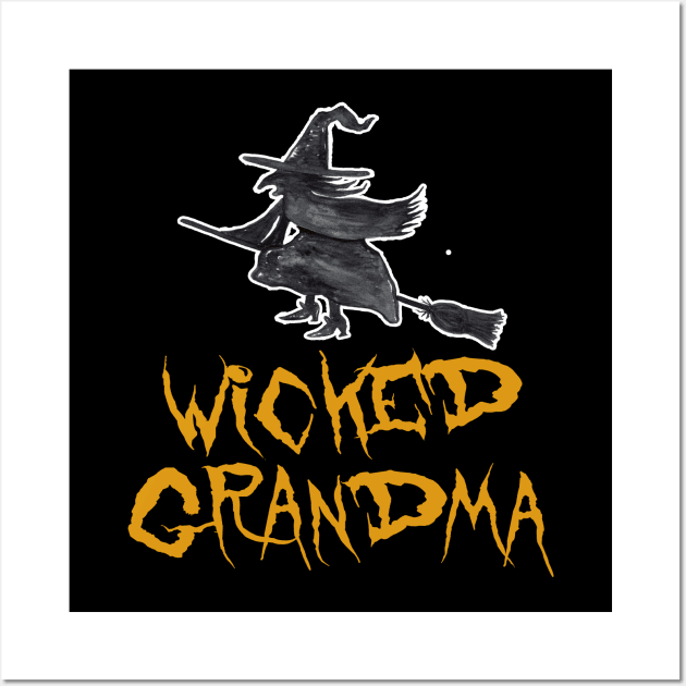 Halloween Grandma Shirt-Cute Wicked Witch Wall Art by Marcekdesign